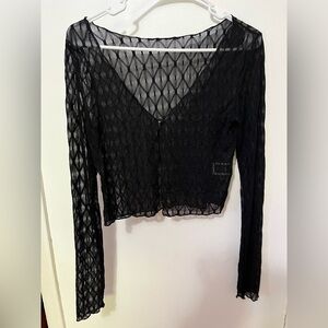 Black Sheer Mesh Top
